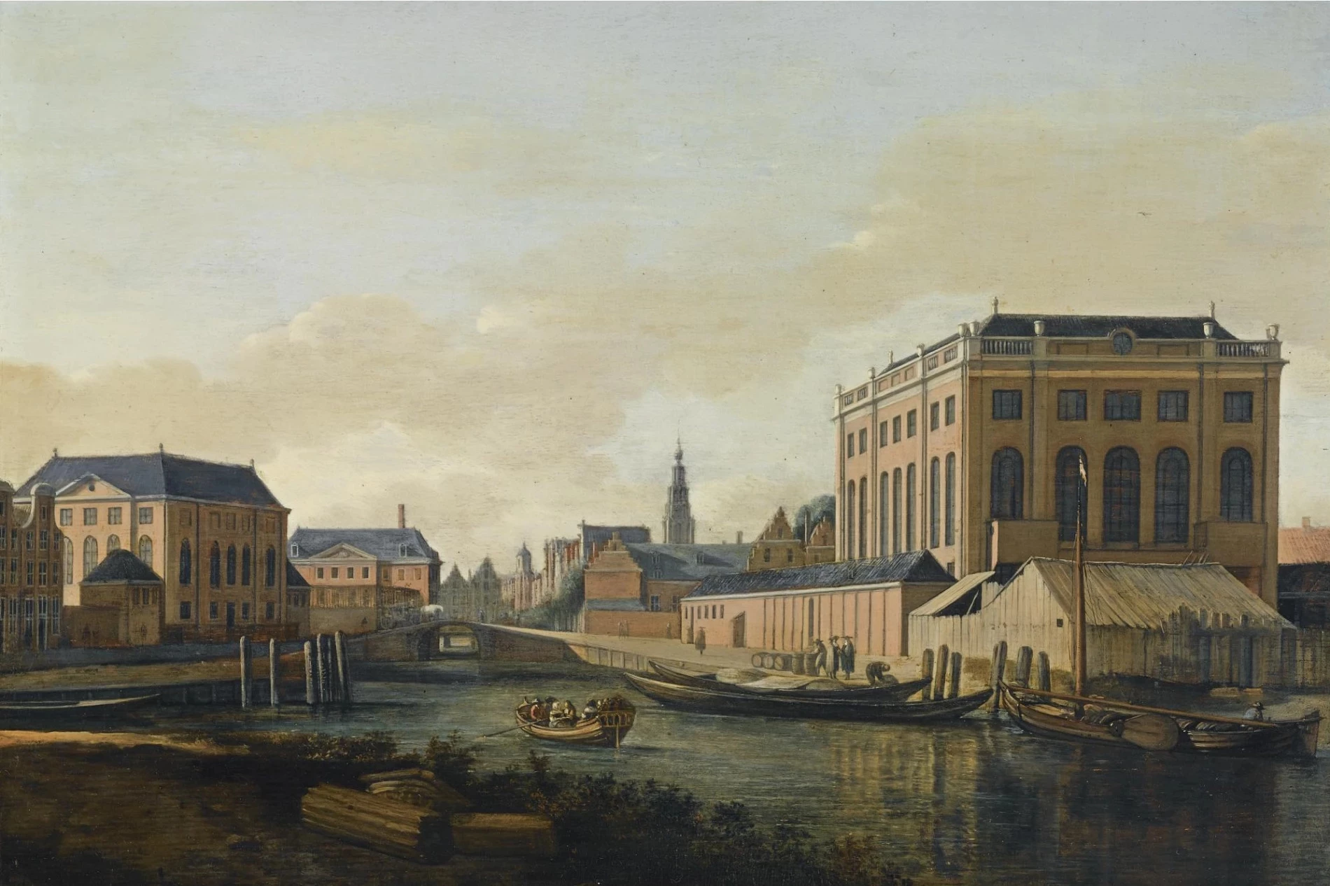 In ons land hadden de Joden het betrekkelijk goed. Op dit schilderij enkele synagoges in Amsterdam. Rechts de bekende Portugese Synagoge (ingewijd 1675).